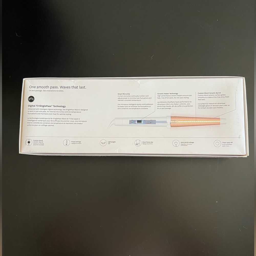NEW IN BOX T3 SINGLE PASS WAVE PROFESSIONAL CERAMIC STYLING WAND - Picture 6 of 15